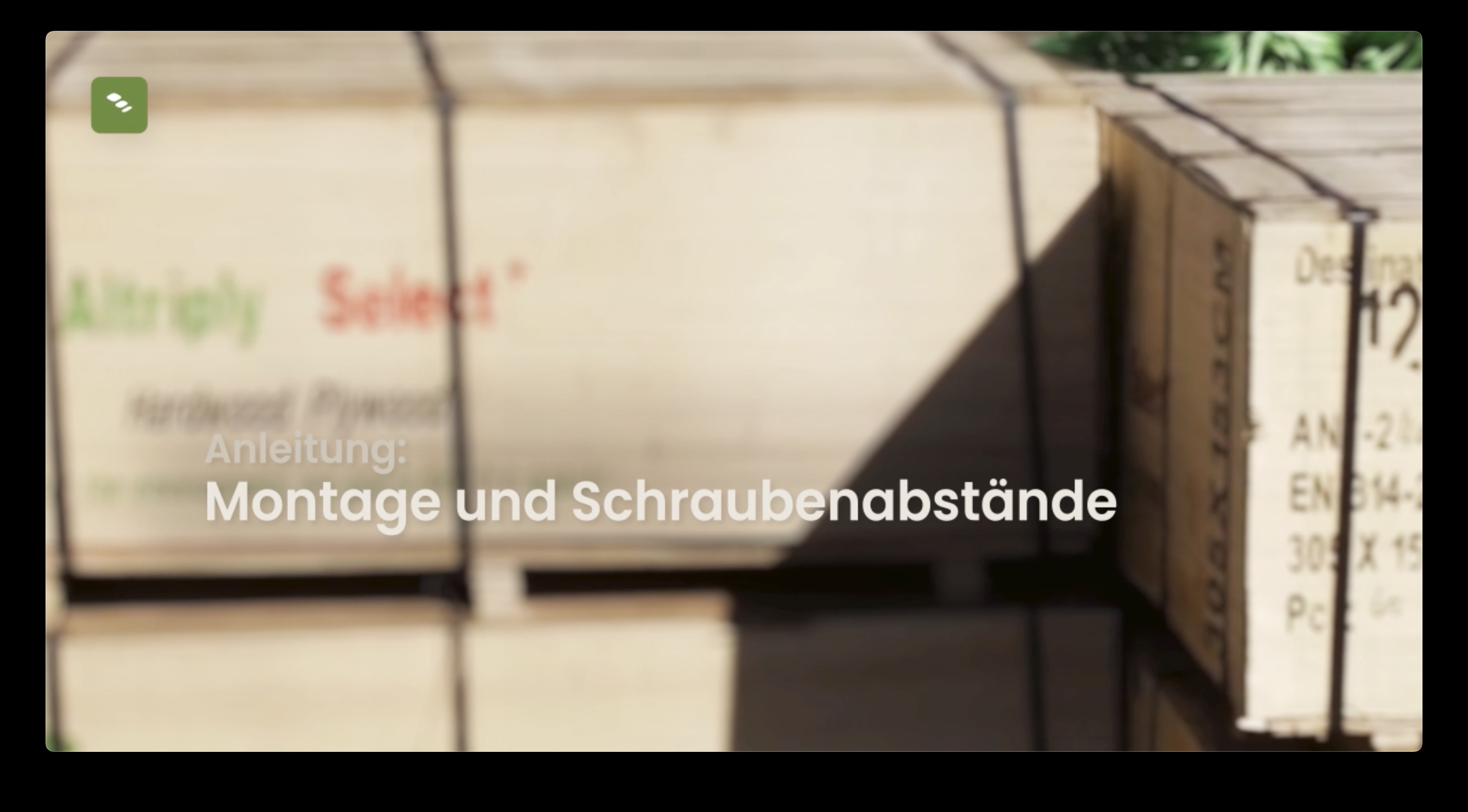 Montage und Schraubenabstände