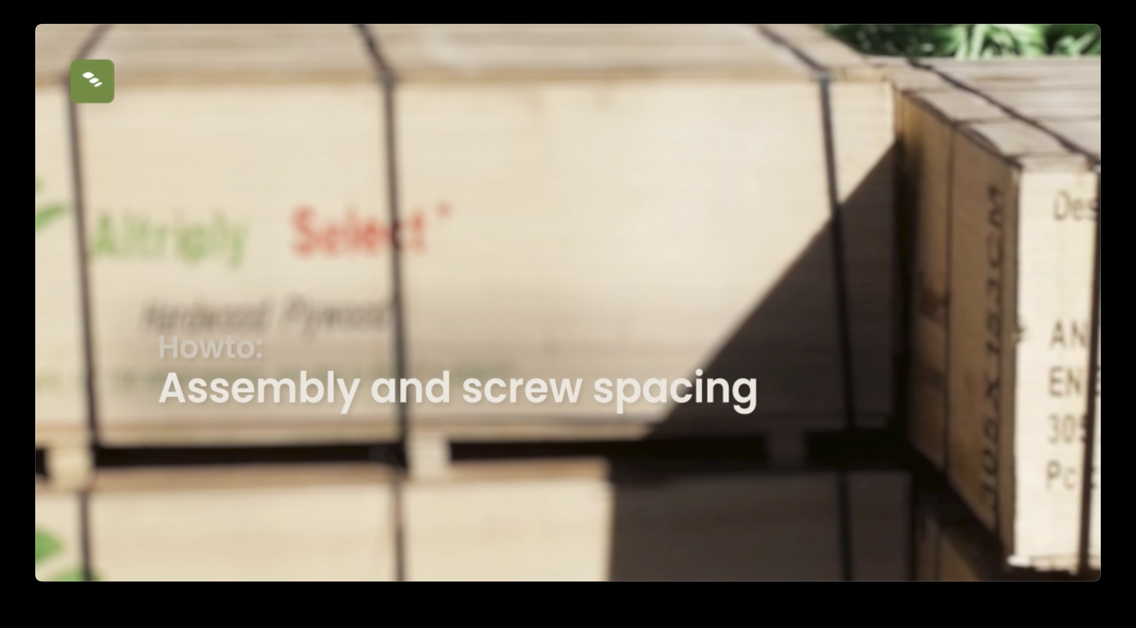 Assembly and screw spacing